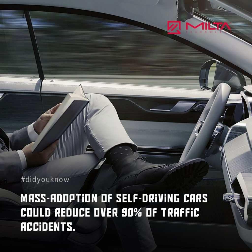Mass-adoption of self-driving cars could reduce over 90% of traffic accidents MILTA Technology