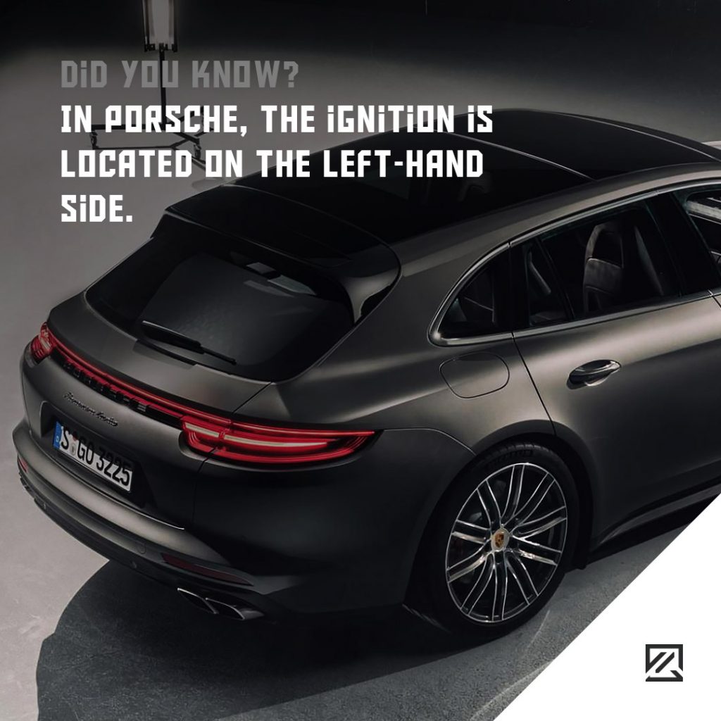 In Porsche, the ignition is located on the left-hand side MILTA Technology