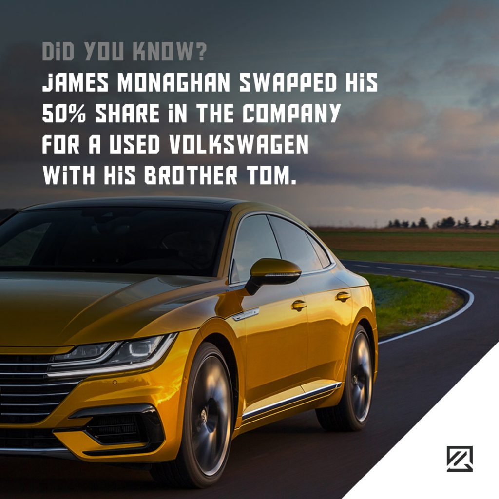 James Monaghan swapped his 50% share in the company for a used Volkswagen with his brother Tom MILTA Technology James Monaghan swapped his 50% share in the company for a used Volkswagen with his brother Tom MILTA Technology