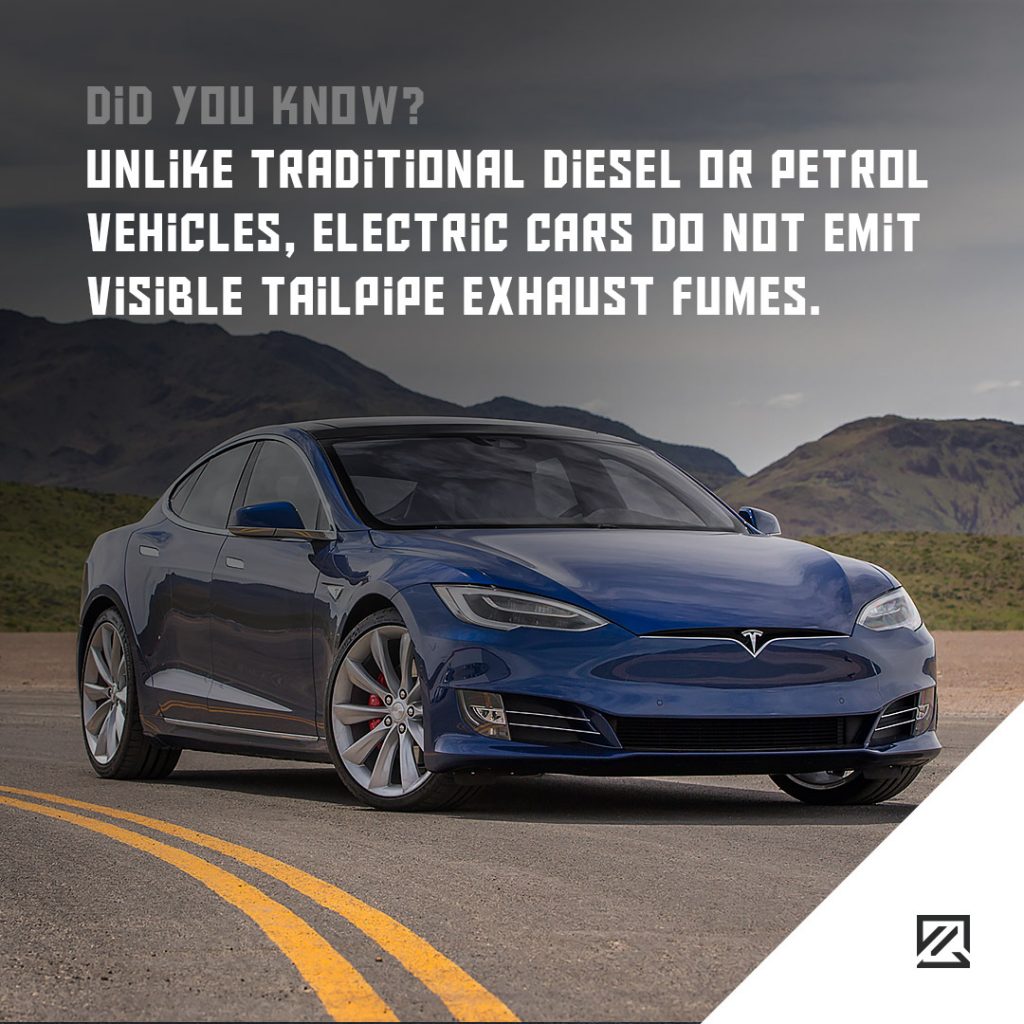 Unlike traditional diesel or petrol vehicles, electric cars do not emit visible tailpipe exhaust fumes. MILTA Technology